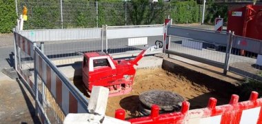 Blick auf einer Straßenbaustelle