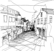 Skizze einer Straßeneinsicht