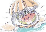 Die Perle in der Muschel Aufwertung Marktplatz