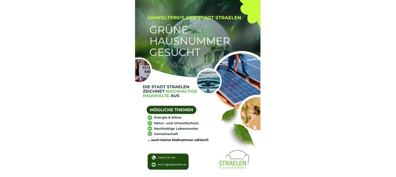 Umweltpreis 2026 - Grüne Hausnummer - 1 Grüne Hausnummer