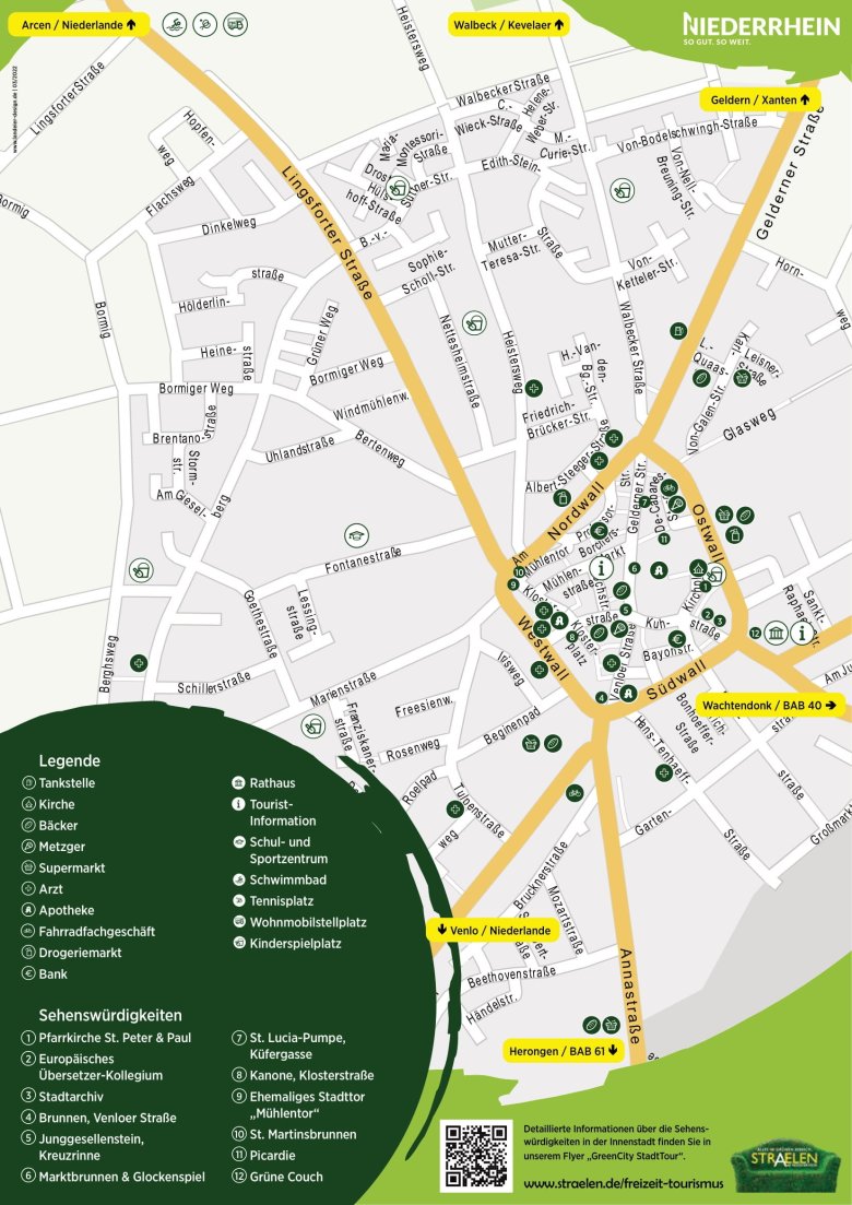 Innenstadt-Plan der Stadt Straelen
