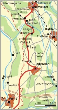 Kartenausschnitt Jakobspilgerweg Kartenausschnitt Jakobspilgerweg