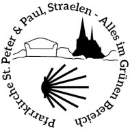 Pilgerstempel "Jakobsweg Straelen" Die Grafik zeigt den Stempel, den die Pilger bei ihrer Wanderung auf dem Jakobsweg durch Straelen erhalten.