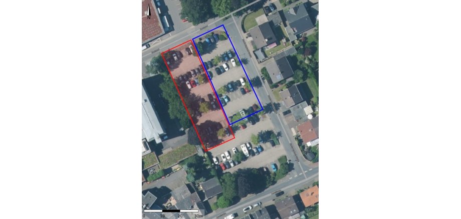 Lageplan Rathausparkplatz Sperrflächen